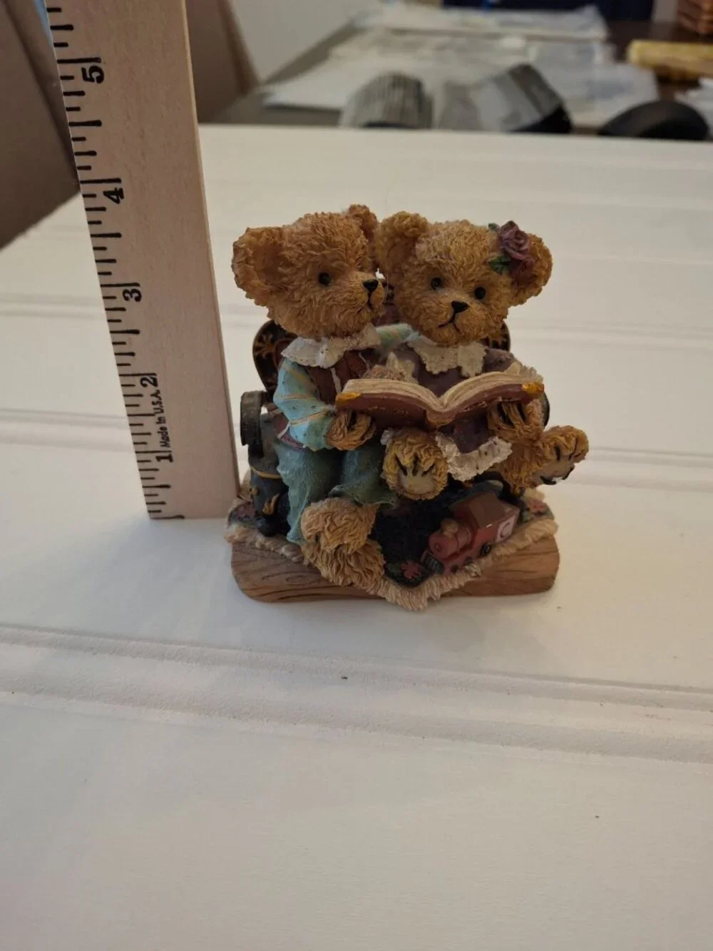 Home Interiors Kuddles Korner Study Buddies Teddy Bears Reading Figurine 2001